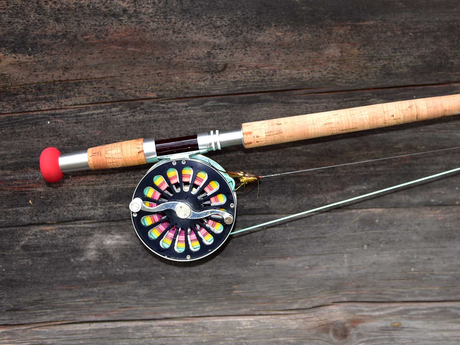 backing on a vintage fly reel SALAR 'Colour Control' Backing 40